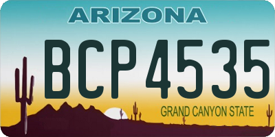 AZ license plate BCP4535