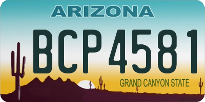 AZ license plate BCP4581