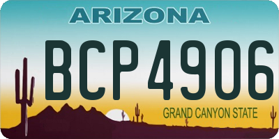 AZ license plate BCP4906