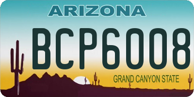 AZ license plate BCP6008