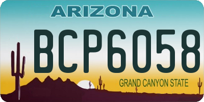 AZ license plate BCP6058