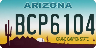 AZ license plate BCP6104