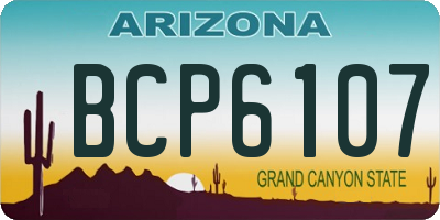 AZ license plate BCP6107