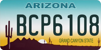 AZ license plate BCP6108