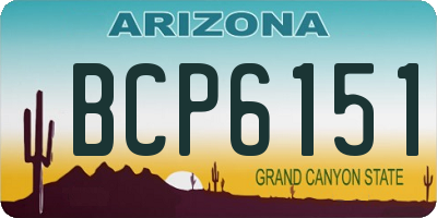 AZ license plate BCP6151