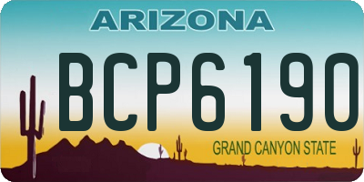 AZ license plate BCP6190