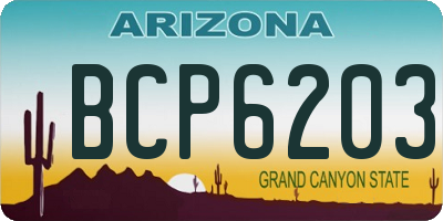 AZ license plate BCP6203