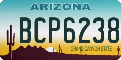 AZ license plate BCP6238