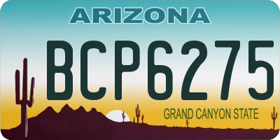 AZ license plate BCP6275