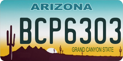 AZ license plate BCP6303