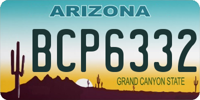 AZ license plate BCP6332