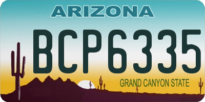 AZ license plate BCP6335