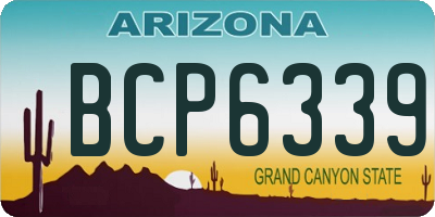 AZ license plate BCP6339