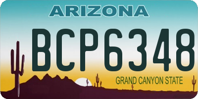 AZ license plate BCP6348