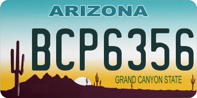 AZ license plate BCP6356