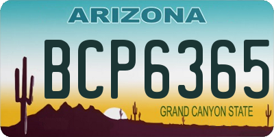 AZ license plate BCP6365