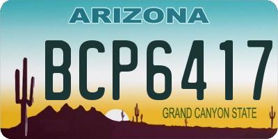 AZ license plate BCP6417