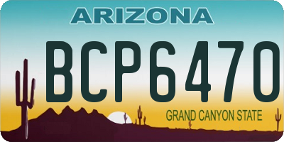 AZ license plate BCP6470