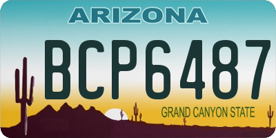 AZ license plate BCP6487