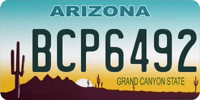 AZ license plate BCP6492
