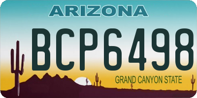 AZ license plate BCP6498