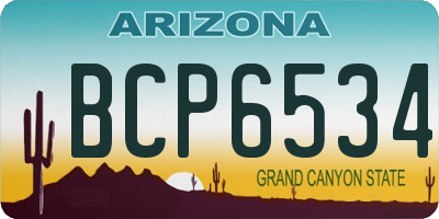 AZ license plate BCP6534