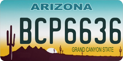 AZ license plate BCP6636