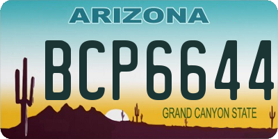 AZ license plate BCP6644