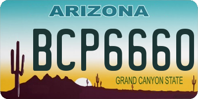 AZ license plate BCP6660