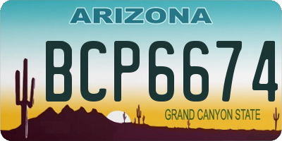 AZ license plate BCP6674