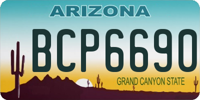 AZ license plate BCP6690