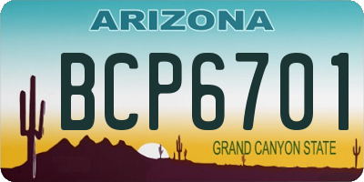 AZ license plate BCP6701