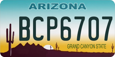 AZ license plate BCP6707