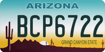 AZ license plate BCP6722