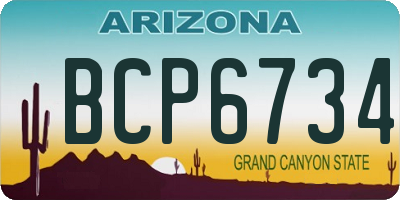 AZ license plate BCP6734