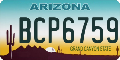 AZ license plate BCP6759