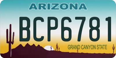 AZ license plate BCP6781