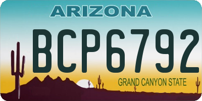 AZ license plate BCP6792