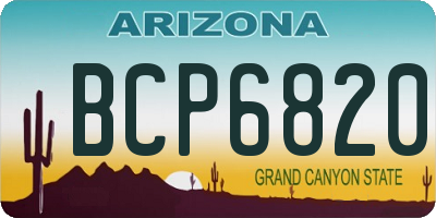 AZ license plate BCP6820