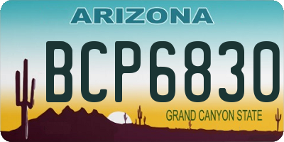 AZ license plate BCP6830