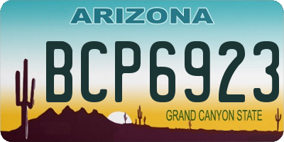 AZ license plate BCP6923