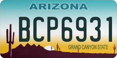 AZ license plate BCP6931