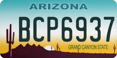 AZ license plate BCP6937