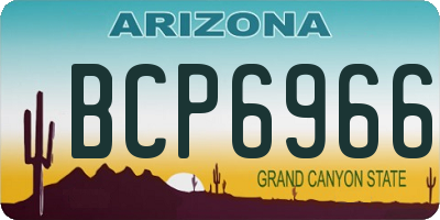 AZ license plate BCP6966