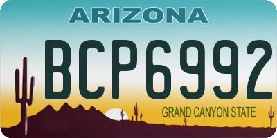 AZ license plate BCP6992