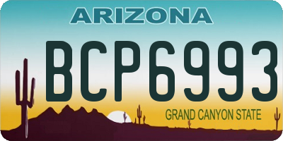 AZ license plate BCP6993