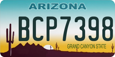 AZ license plate BCP7398
