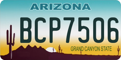 AZ license plate BCP7506