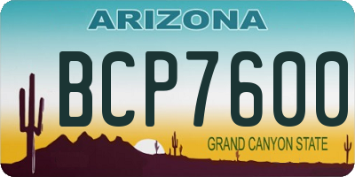 AZ license plate BCP7600