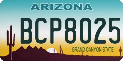 AZ license plate BCP8025